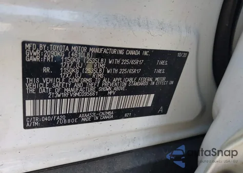 2021 Toyota Rav4 Xle from USA, damaged, VIN 2T3W1RFV9MC095661